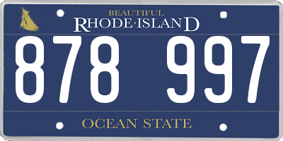 RI license plate 878997