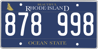 RI license plate 878998