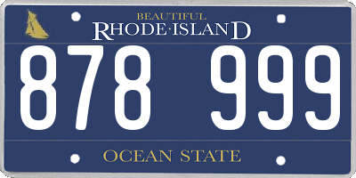 RI license plate 878999