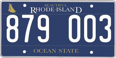 RI license plate 879003