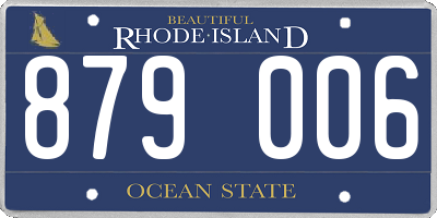 RI license plate 879006