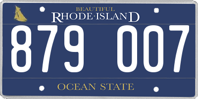 RI license plate 879007