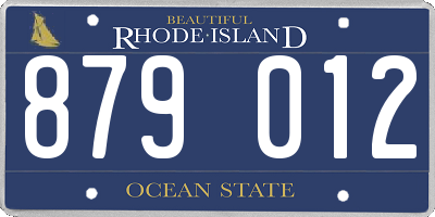 RI license plate 879012