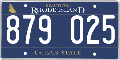 RI license plate 879025