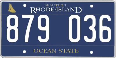 RI license plate 879036