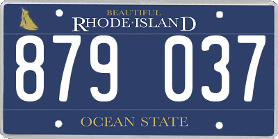 RI license plate 879037