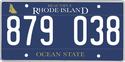 RI license plate 879038