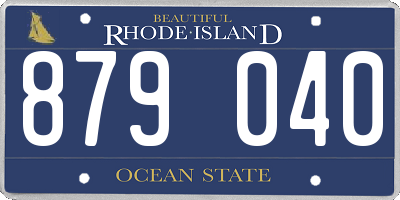 RI license plate 879040