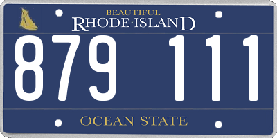 RI license plate 879111
