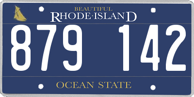 RI license plate 879142
