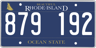 RI license plate 879192