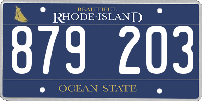 RI license plate 879203