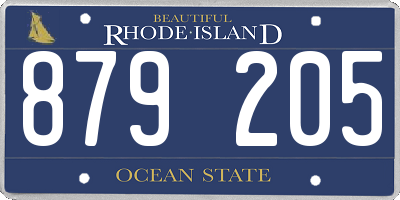 RI license plate 879205