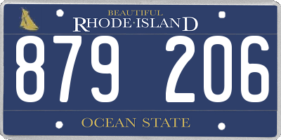 RI license plate 879206