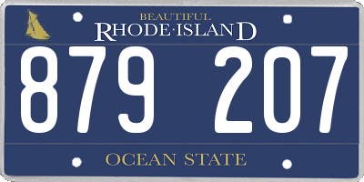 RI license plate 879207