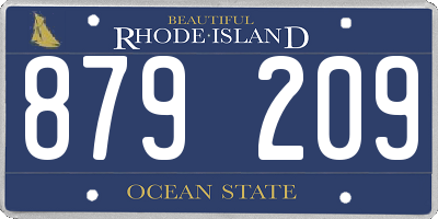 RI license plate 879209