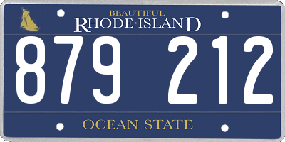 RI license plate 879212