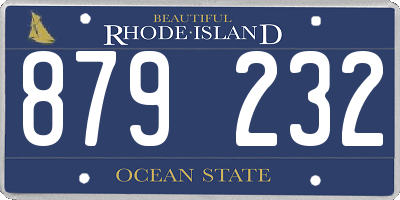 RI license plate 879232