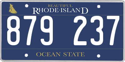 RI license plate 879237