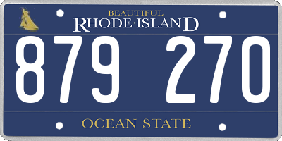 RI license plate 879270