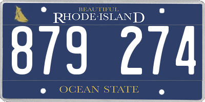 RI license plate 879274