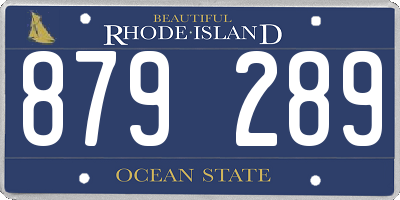RI license plate 879289