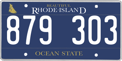 RI license plate 879303