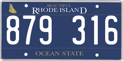 RI license plate 879316
