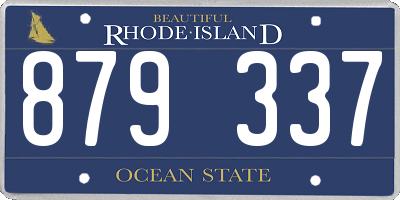 RI license plate 879337