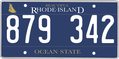 RI license plate 879342