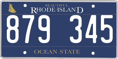 RI license plate 879345