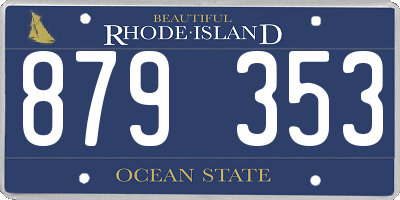 RI license plate 879353