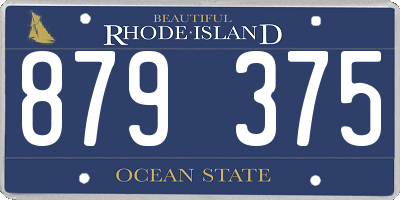 RI license plate 879375