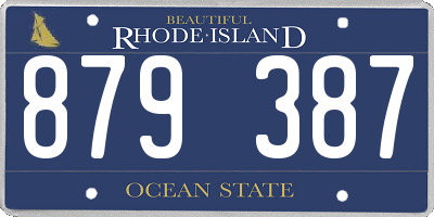 RI license plate 879387