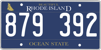 RI license plate 879392
