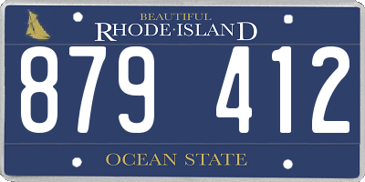 RI license plate 879412