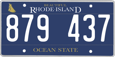 RI license plate 879437