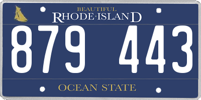 RI license plate 879443