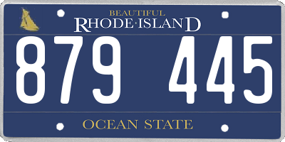 RI license plate 879445
