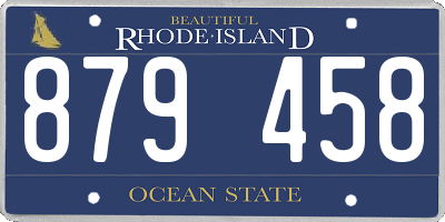 RI license plate 879458