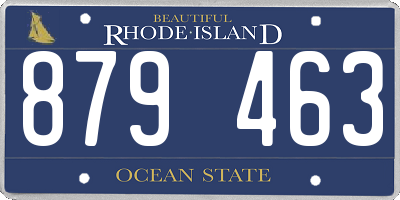 RI license plate 879463