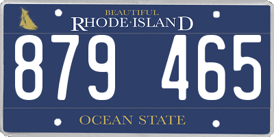 RI license plate 879465