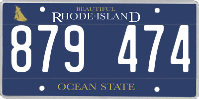 RI license plate 879474