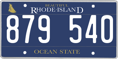 RI license plate 879540