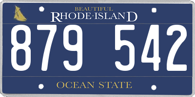 RI license plate 879542
