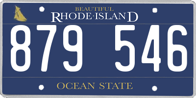 RI license plate 879546