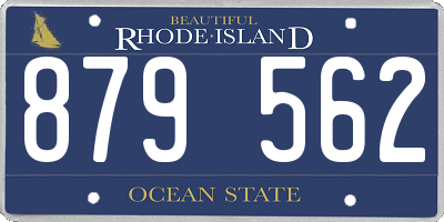 RI license plate 879562