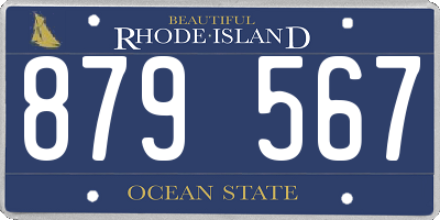 RI license plate 879567