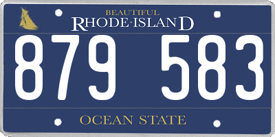 RI license plate 879583
