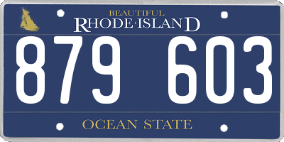 RI license plate 879603